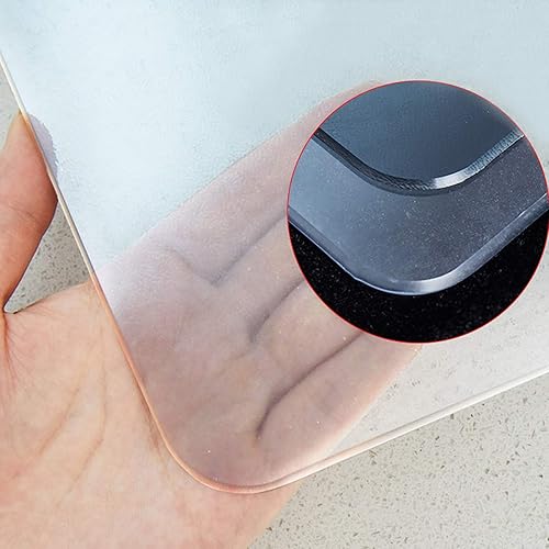 Protector de mesa transparente mate Hypotenuse, protector de mesa impermeable de PVC, protección de mesa de café, cubierta de pintura para niños,