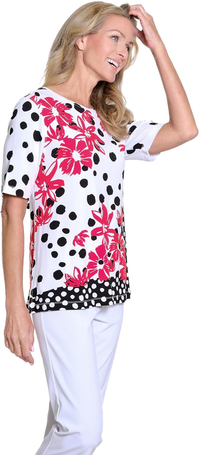 MULTIPLES Women's 3/4 Sleeve Scoop Neck Embellished Top - Image 3