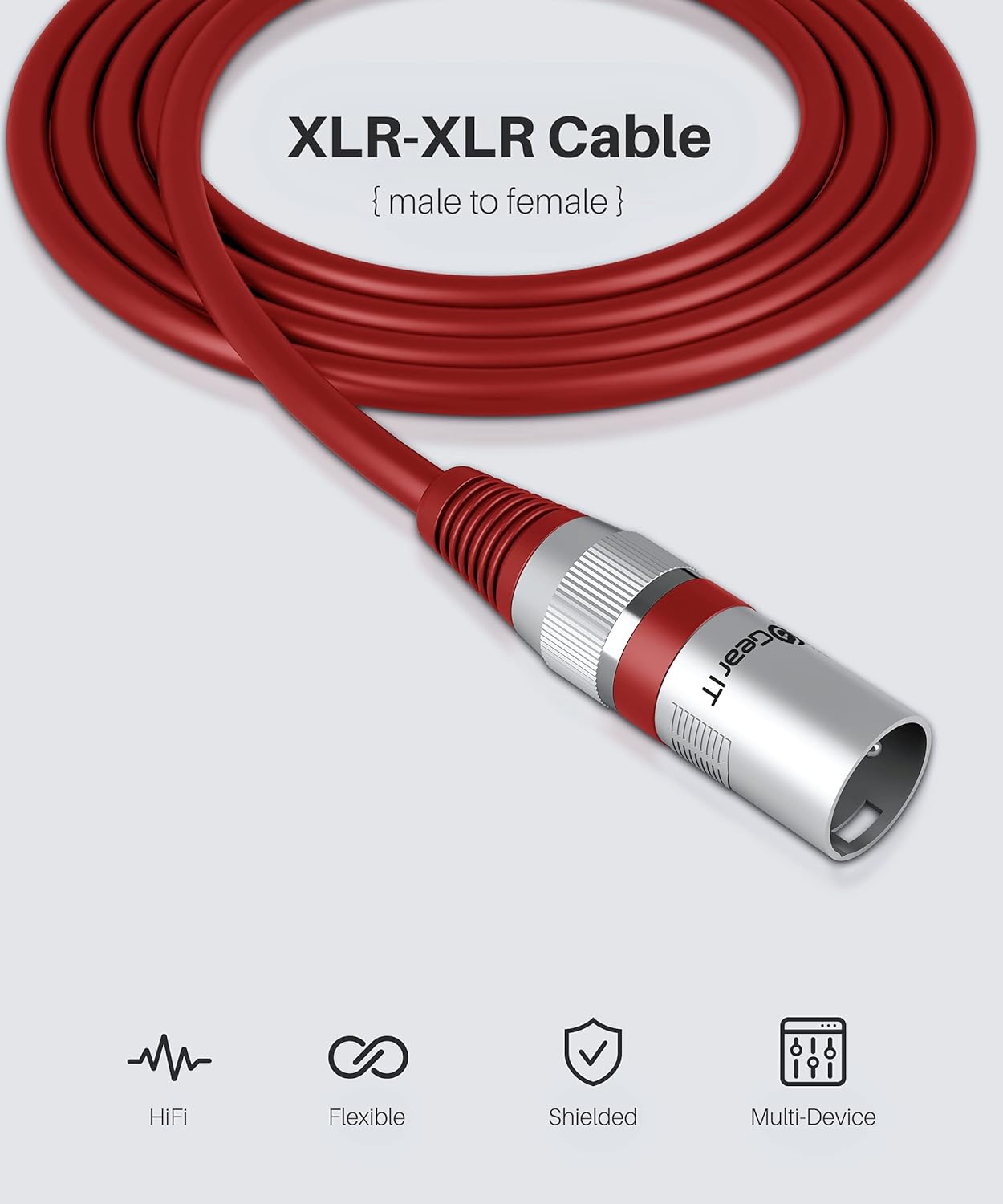 GearIT XLR to XLR Microphone Cable (15 Feet, 6 Pack) XLR Male to Female Mic Cable 3-Pin Balanced Shielded XLR Cable for Mic Mixer, Recording Studio, Podcast - Multi Colored, 15Ft, 6 Pack : Musical Instruments