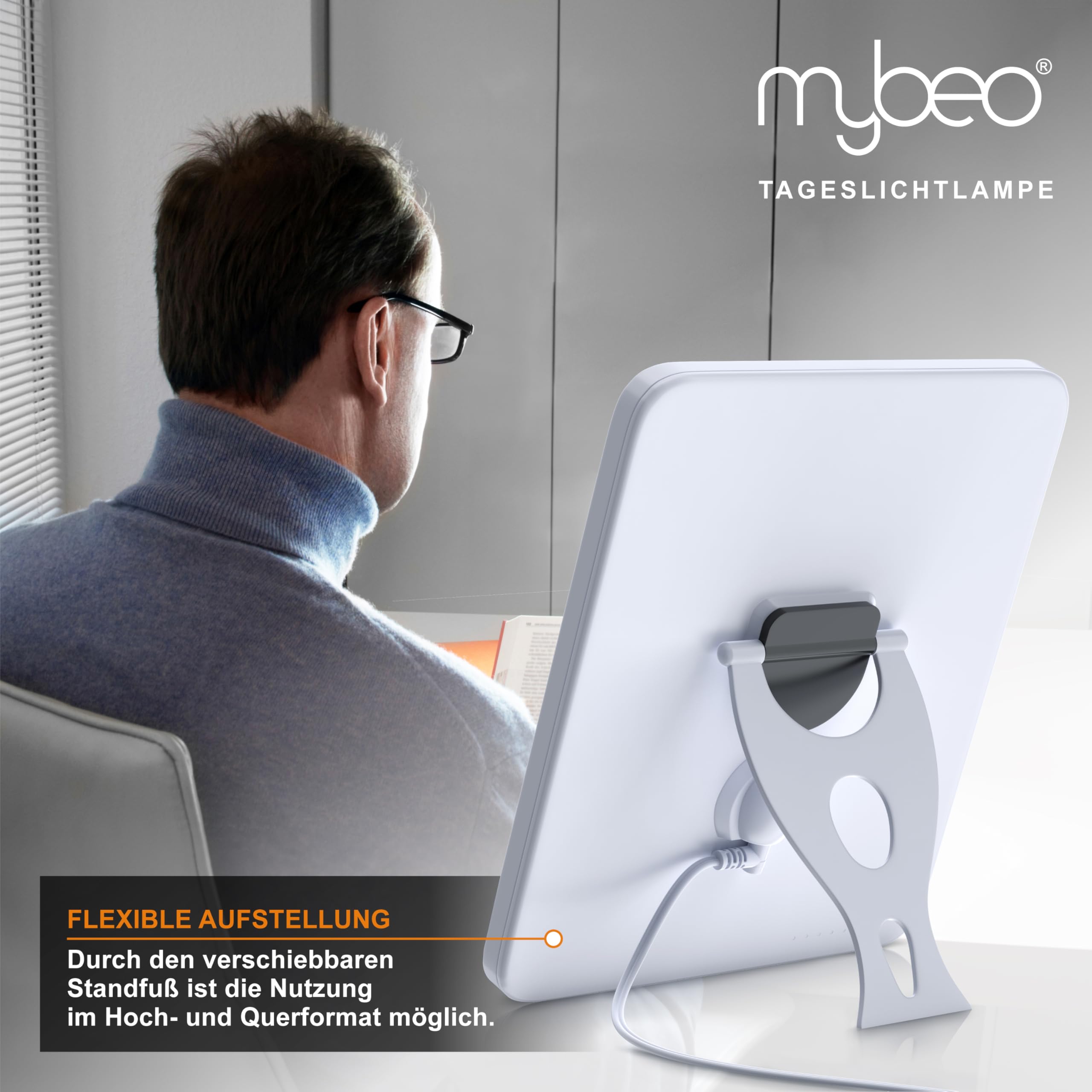 CSL Tageslichtlampe 10000 Lux dimmbar LED Lichttherapie Tageslichtleuchte 5 Helligkeitsstufen 3 Lichttemperaturen Timer