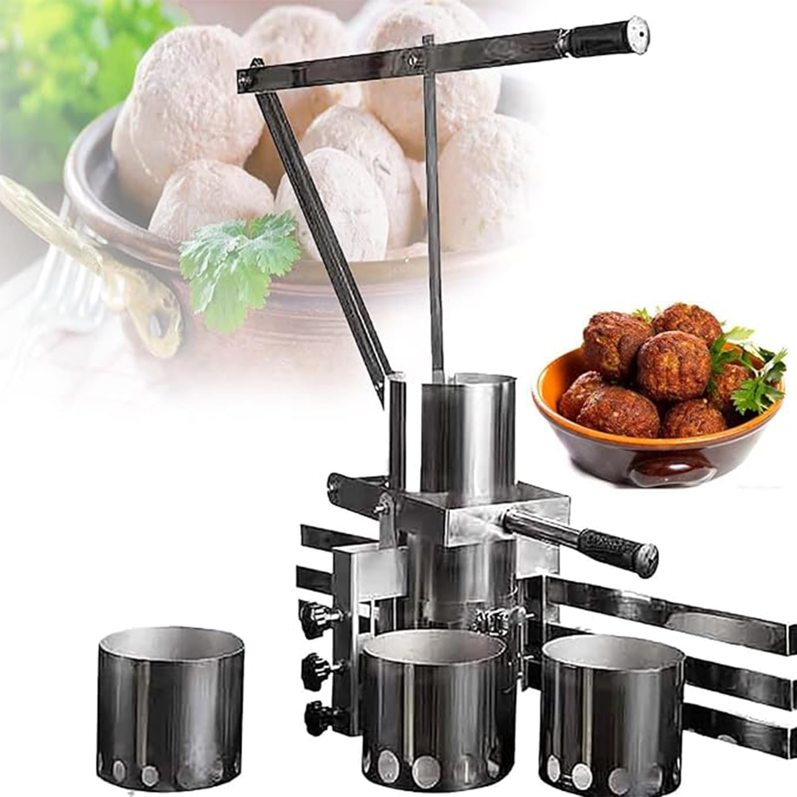 Máquina de albóndigas de acero inoxidable para albóndigas caseras, camarones, pescado y verduras, herramienta de cocina esencial para preparar comidas y cenas familiares
