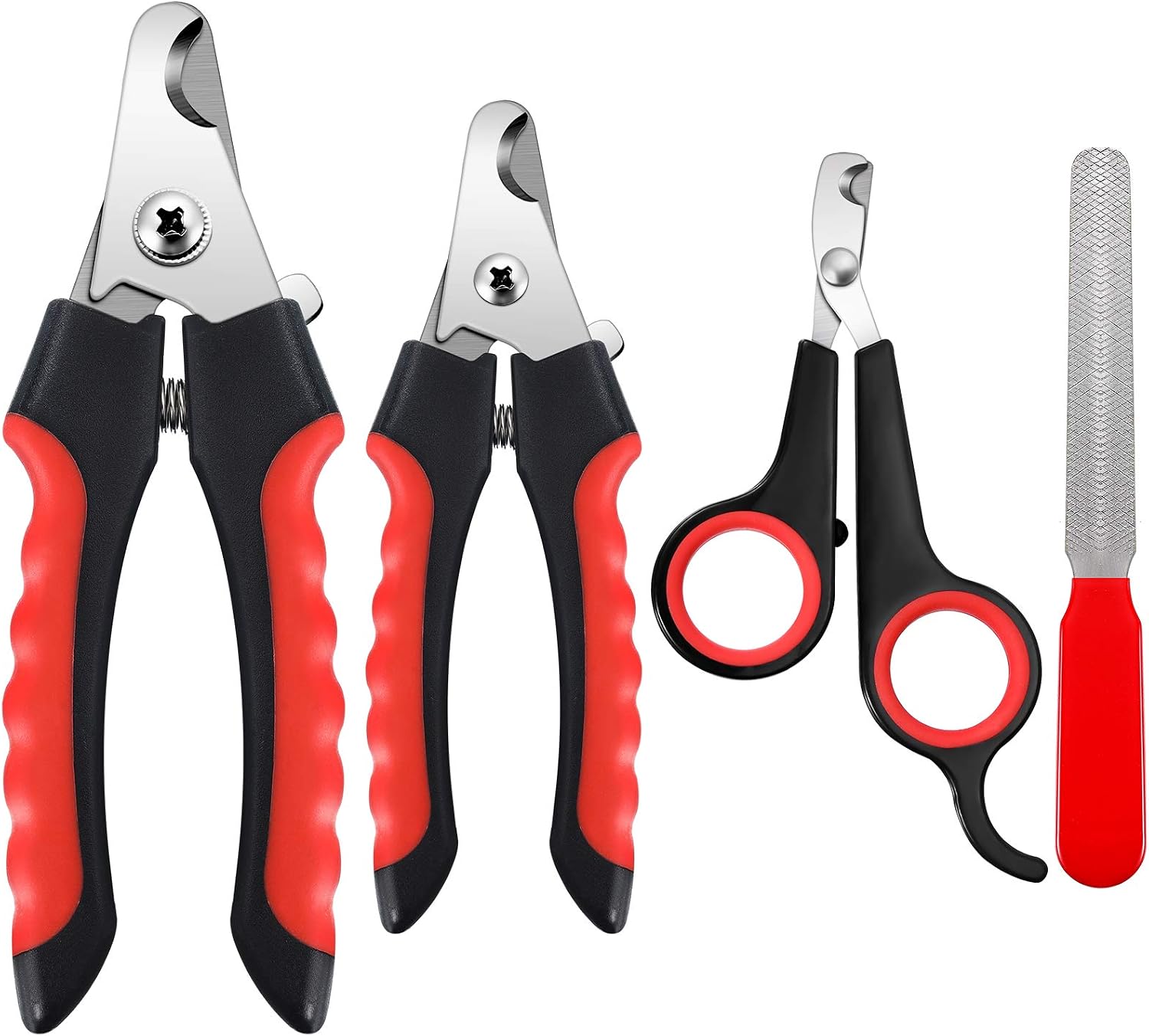 Mudder 4 Pieces Dog Nail Clippers Kit Dog Cat Pets Nail Clippers and Trimmers with Safety Guard to Avoid Over Cutting and Nail File for…