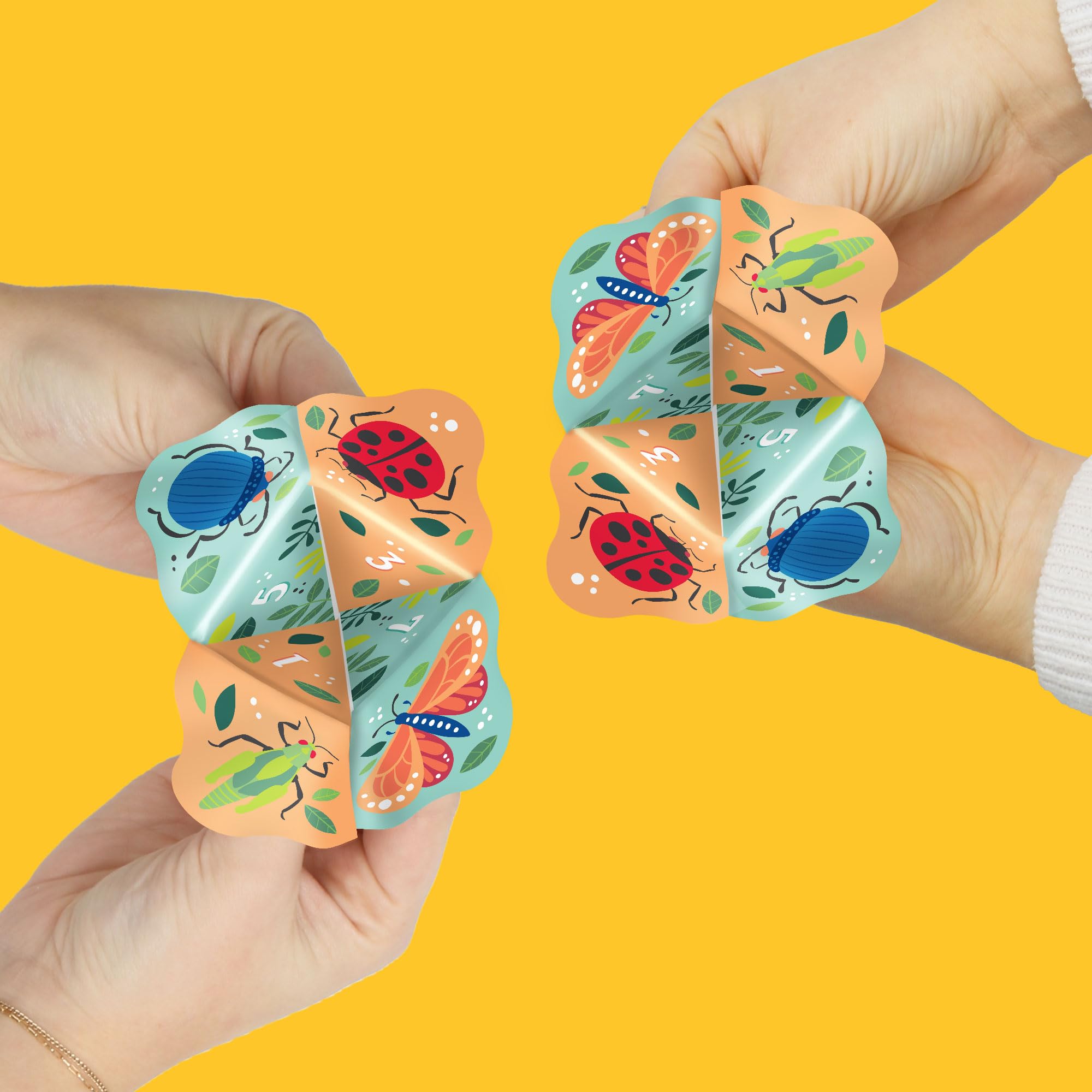 Big Dot of Happiness Buggin' Out - Bugs Birthday Party Cootie Catcher Game - Jokes and Dares Fortune Tellers - Set of 12