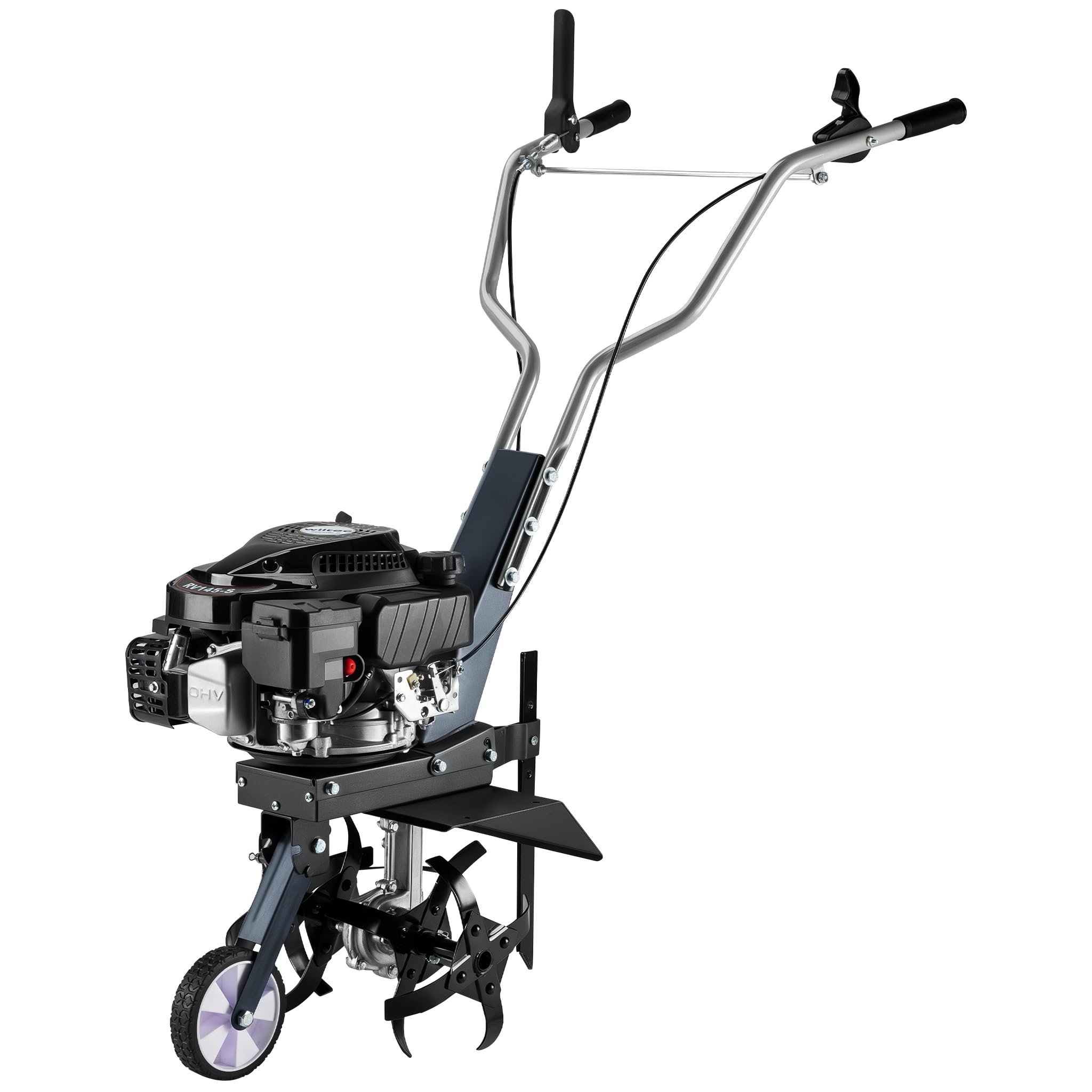 Wiltec Motocultor a Gasolina 36 cm de Ancho de Trabajo Motor 144 CC motoazada 4 Cuchillas cultivador con transmisión Euro 5 Robusto motocultivador cultivador