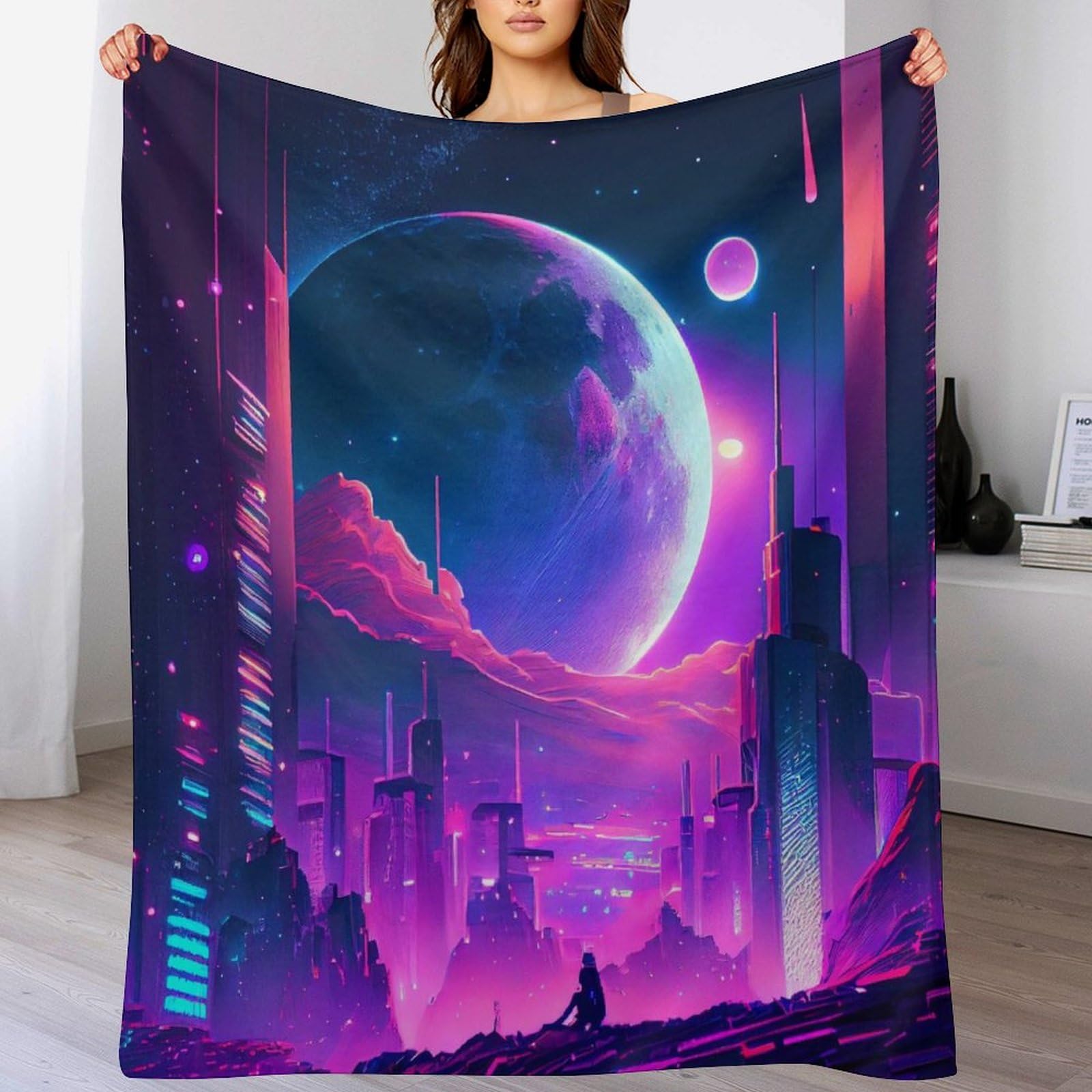 Couverture Ville Magnifique en flannel le cadeau idéal pour enfants et adultes