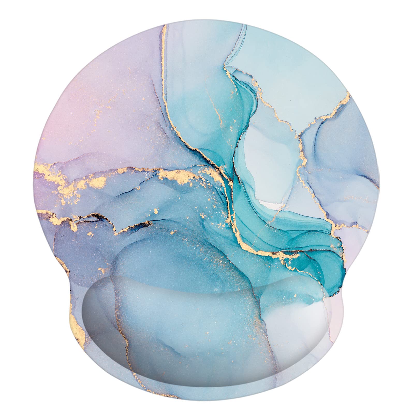 Memory Foam Wrist Support Mouse Pad Comfortable Padded Wrist Mousepads 9in X10in Desktop Notebook Mouse Mat (Marble Abstract Foam)