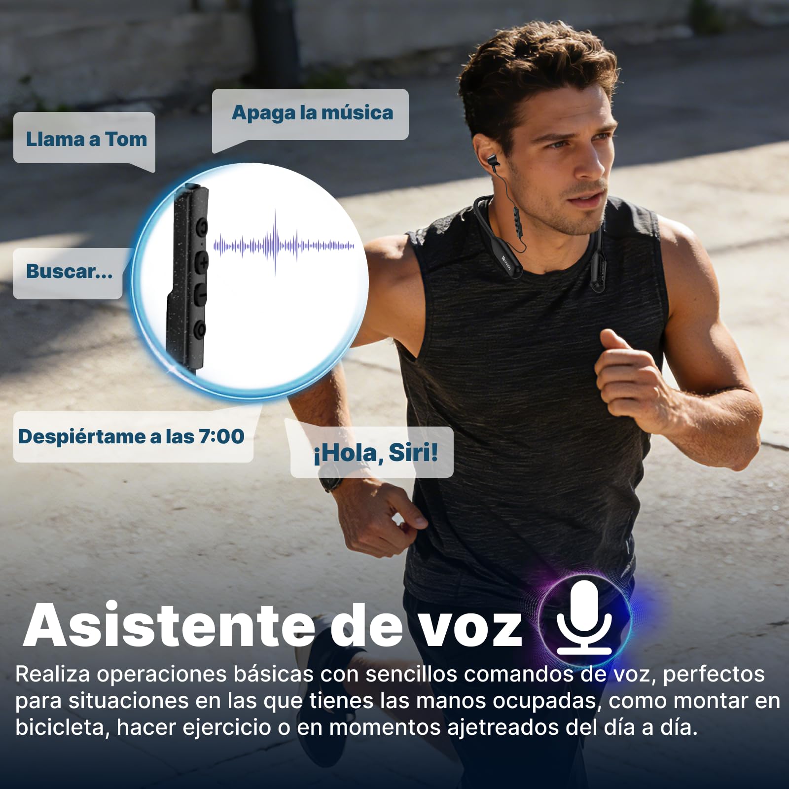 Hmusic H25 Diadema Cuello BT con 200hrs de Autonomía