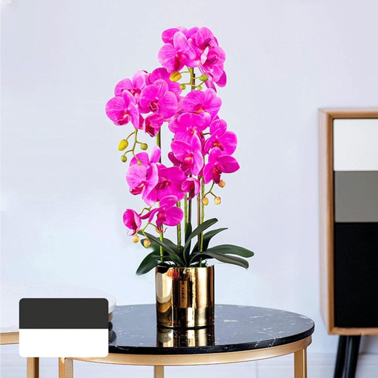 XDLEDMKIZ Fake Flowers Orchid Artificial Flowers Realistic Fake Floral Potted Plant Flower Arrangement Dining Room Office Decoration