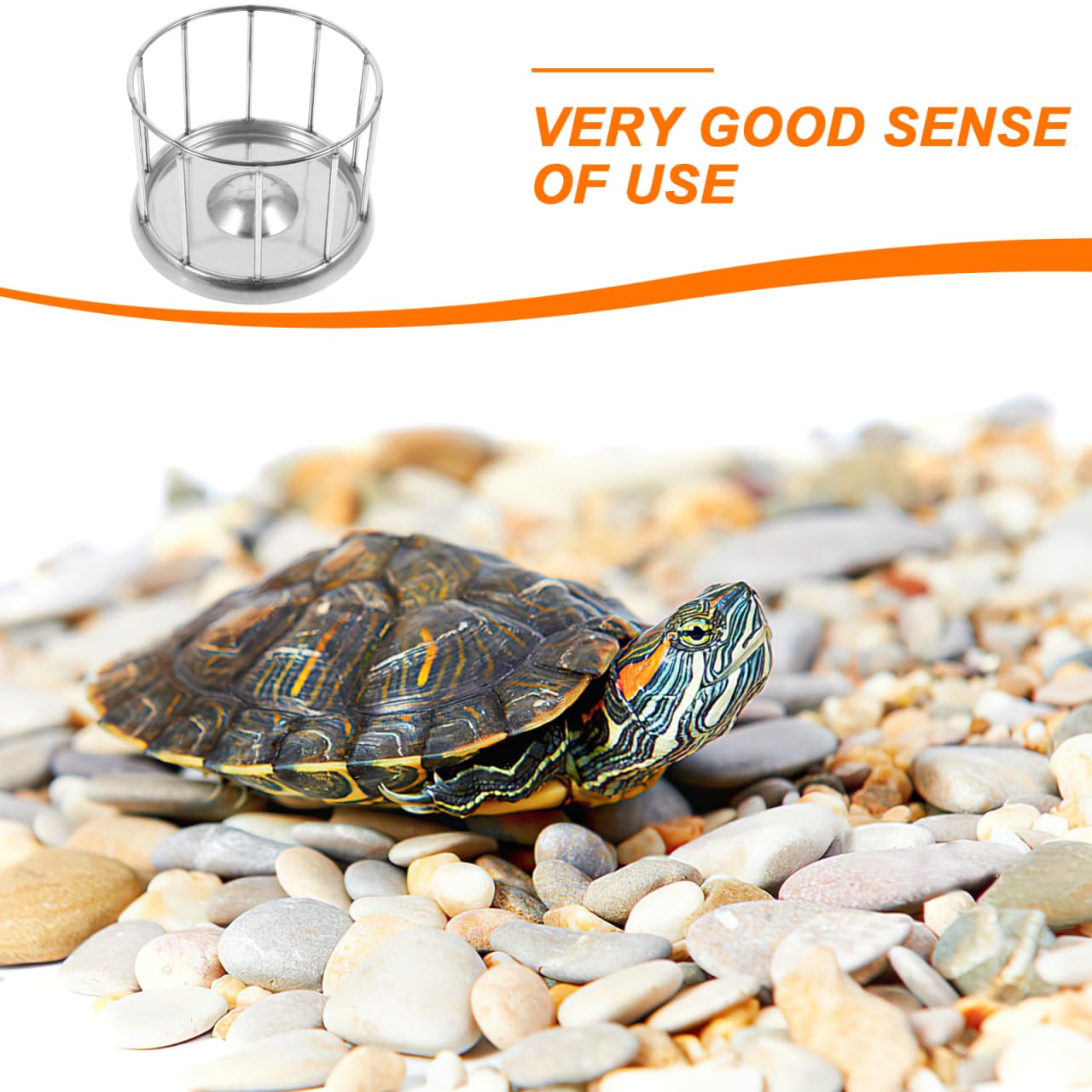 Cabilock Distributeur de Nourriture en Acier Inoxydable pour Tortues et Reptiles avec capacité - Élégant Bol de Nourriture avec Finition Fine pour terrariums et Cages pour Animaux de Compagnie