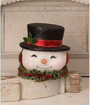 Bethany Lowe Designs Large Retro Style Snowman Bucket
