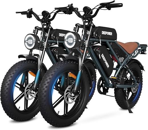 DEEPOWER Electric Bike for Adults,1500W/3500W Peak Motor 30MPH 35-180 Miles Electric Dirt Bike,Dual Suspension Ebikes for Adults, 20" Fat Tire E Bike with 624-2880Wh Battery,UL 2849 Tested