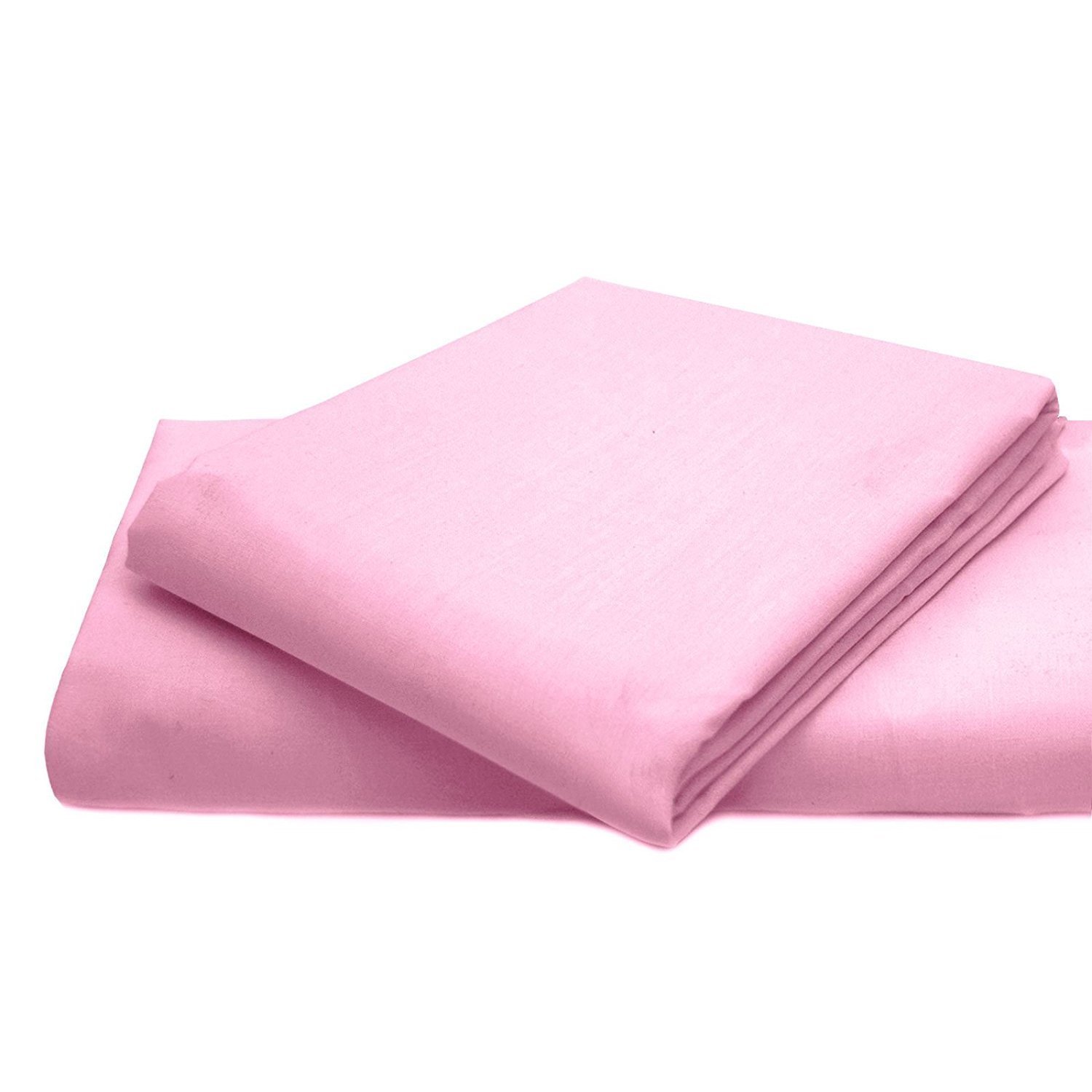 AmigoZone Cotton Percale Easy Care Polycotton Flat Sheet (Pink, Super King)