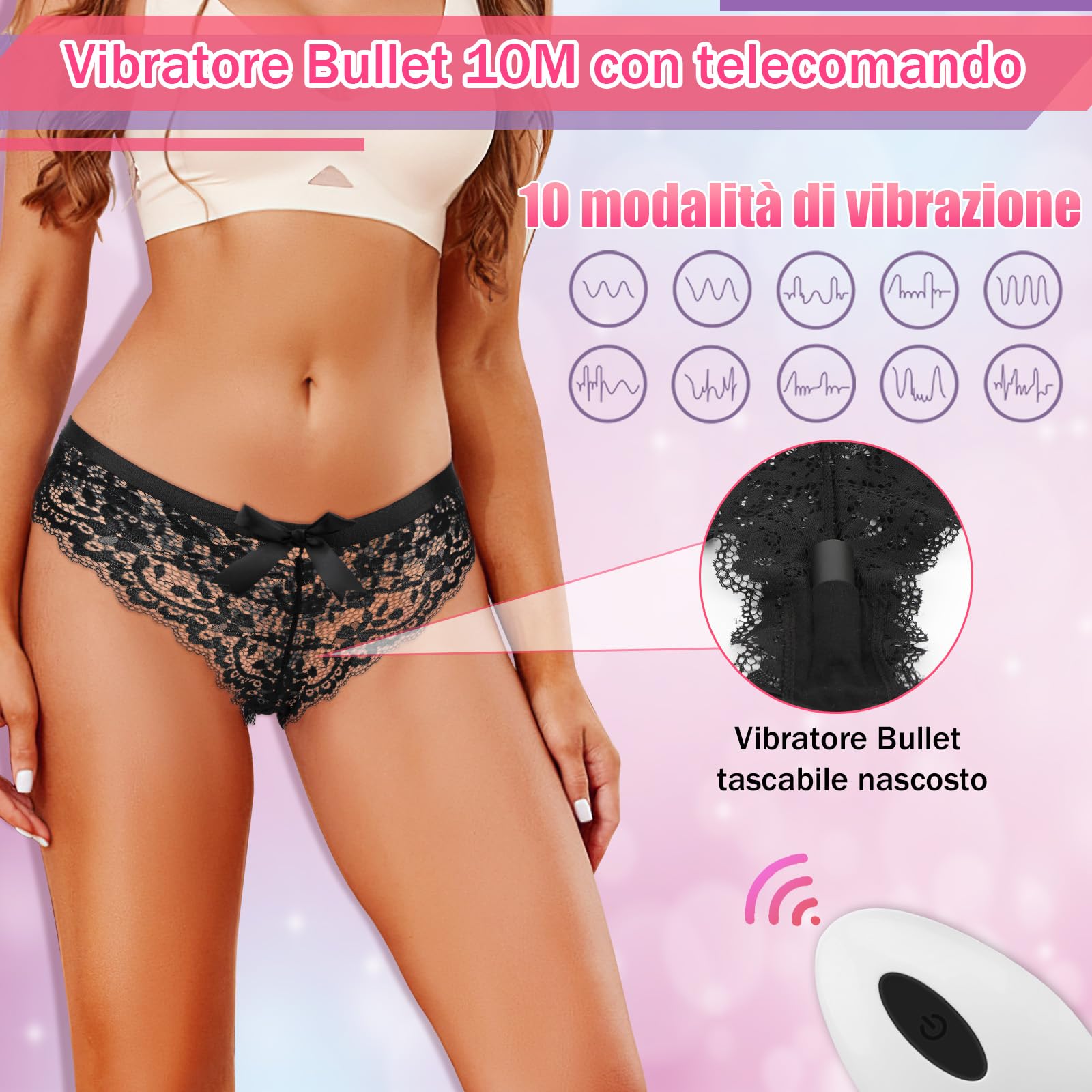 Vibratoreper Donna Professionale Vibratore Sex Toys Vagina Massaggiatore Telecomando - Mutandine in Pizzo, Sexy Toy Sessuali Stimolatore Clitoride Femminile per Coppia Silicone Vibratori Giochi Erotic