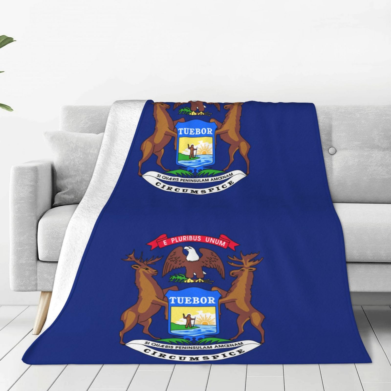 Couverture polaire Michigan en flanelle légère et chaude pour lit et canapé