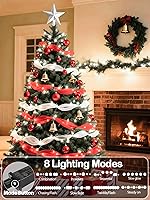 Vista 56 de Guirnalda de luces de Halloween extensible de 200 LED de color morado, extralarga de 82 pies, para interiores y exteriores, 8 modos de iluminación