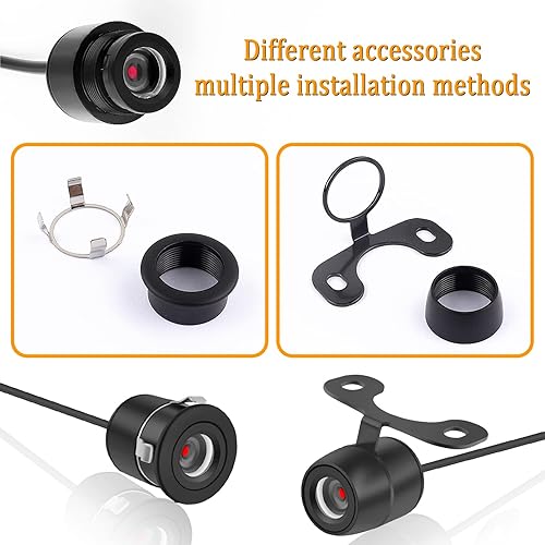 Miniatura 4 de Cámara de respaldo inversa para automóvil, visión nocturna HD, gran angular de 170, cámara de visión trasera frontal con diseño de doble propósito,