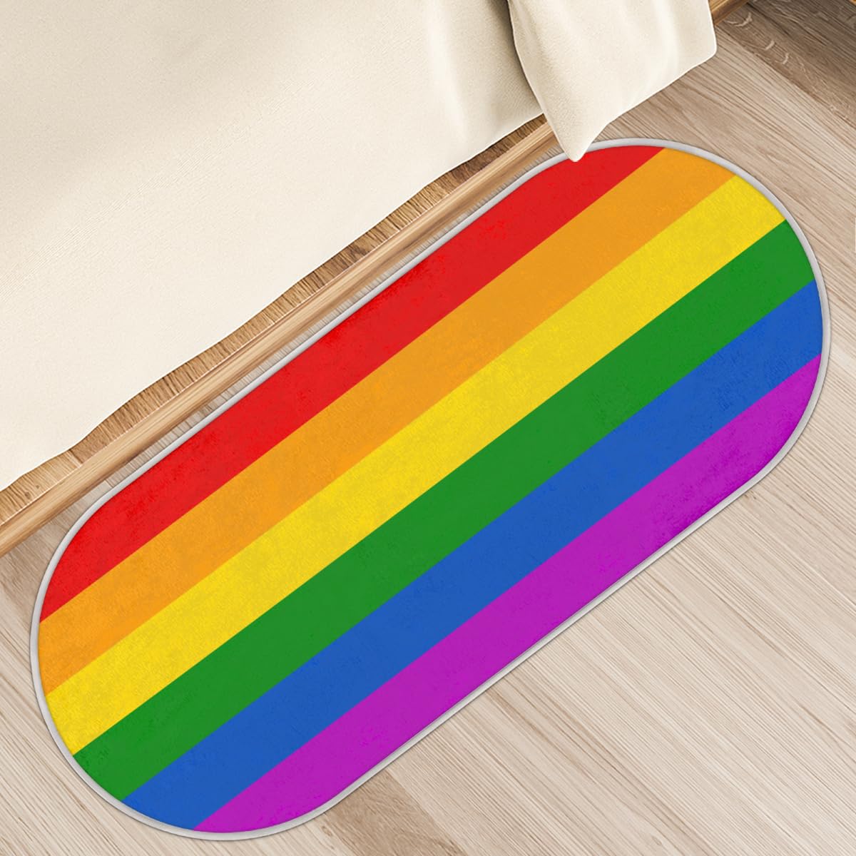 Tapis antidérapant 50 x 120 cm multicolore à poils longs de maison