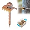 Fence Staples, Fence Post Screws for Softwoods, Fence Fasteners for Wire Fencing, Reuse Fence Staple Nails with Wire Fixer for Wire Mesh and Woven Fencing-200 Pcs