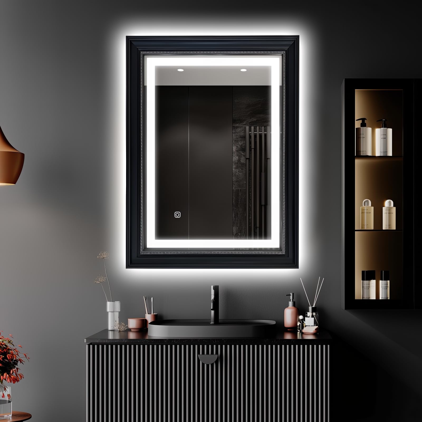 Niccy LED-Spiegel Fürs Badezimmer – 91,4x61 Cm, Dimmbar, 3 Lichtfarben, Beschlagfrei
