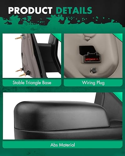 Miniatura 4 de SCITOO Ajuste para Ford para F150 Espejo de remolque con luces de charco, espejo retrovisor negro para Ford 2004-2014 para Ford para F150 con