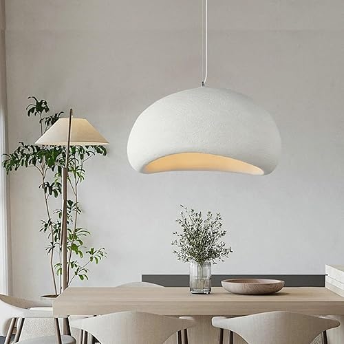 Miniatura 7 de Lámpara colgante moderna de 15.7 pulgadas para comedor, cocina, isla, pasillo, restaurante, lámpara colgante E26, base japonesa Wabi-Sabi, estilo
