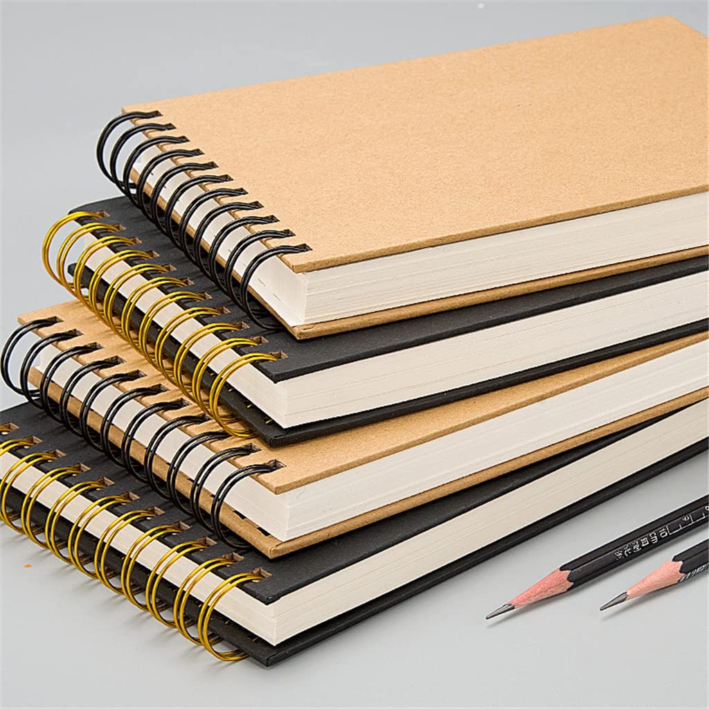 Quaderno da disegno portatile, formato A5, dipinto a mano, carta bianca, bobina spessa, fogli sciolti, copertina rigida, libro per pittura speciale