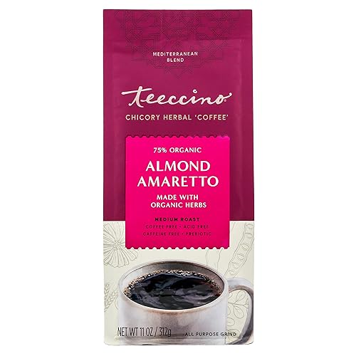 Vista 69 de Teeccino Java Chicory Coffee Alternative – Café de hierbas molido que es prebiótico, sin cafeína y sin ácidos, tostado medio, 11 onzas (paquete de 3)