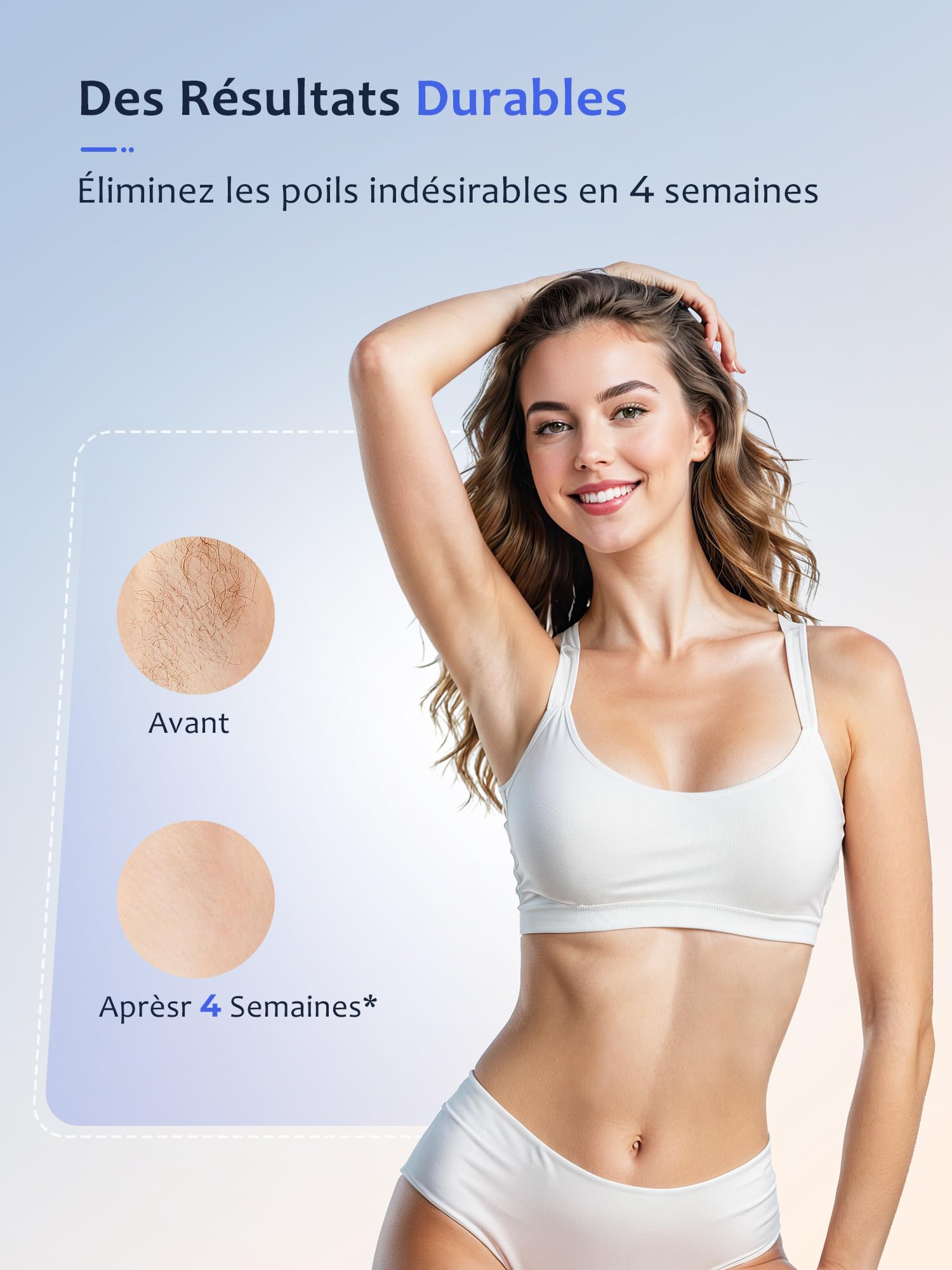 Épilateur Lumière Pulsée avec Système de Refroidissement par Glace, Épilateur à Lumière Pulsée avec 9 Niveaux D'énergie, 999 900 Flashs, Épilation Laser pour Visage, Jambes et Corps