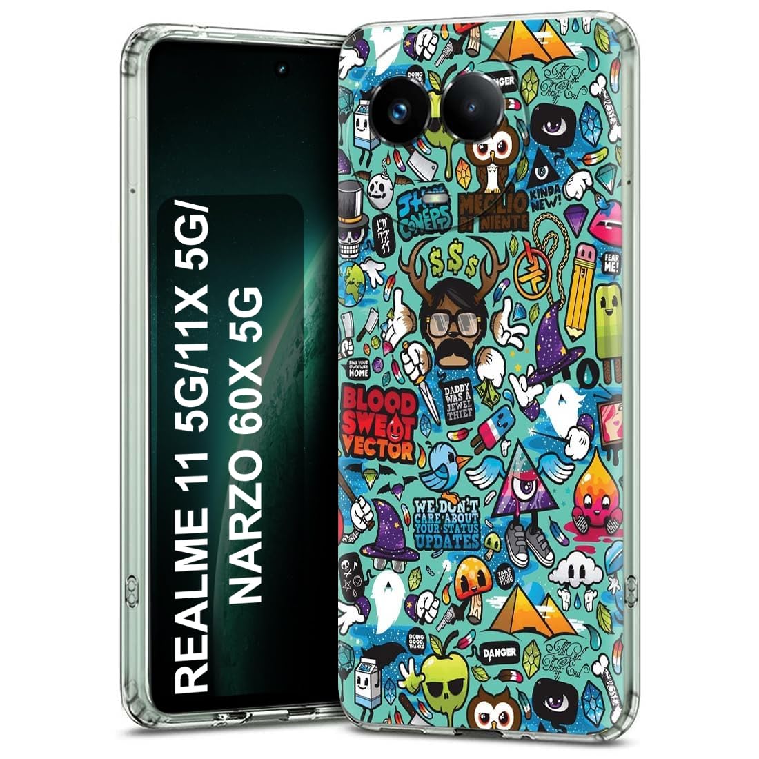 Fashionury Soft Silicone Designer Printed Full Protection Printed Back Case Cover for Realme 11 / 11X 5G / Narzo 60X 5G -D1008 (B0CHM5PSJF) Amazon Price History, Amazon Price Tracker