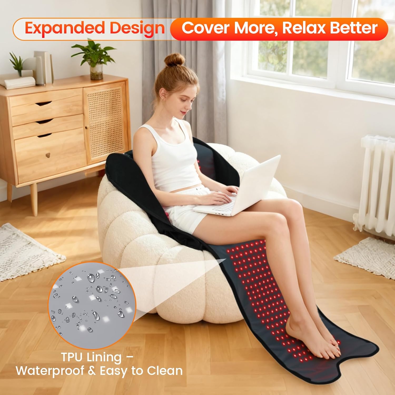 LIGHTIUM Red Light Therapy for Feet & Legs – 2026 Upgraded Device with 480 LEDs, 3-in-1 Chips, Extra-Large Infrared Wrap, 5 Modes, Adjustable Timer, Ideal Gift for Women & Men, 11.8" × 15.7" × 25.5"