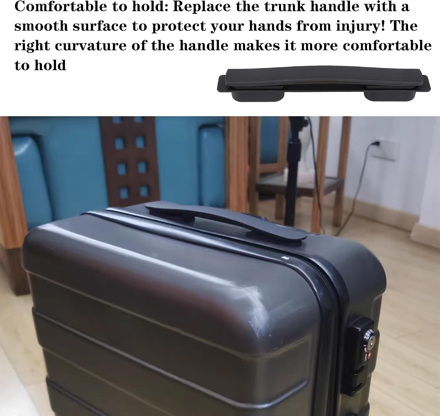 2Pcs Multi-Functional Case Handle Pull Handle Grip 21.5cm 115B Series B113 Black