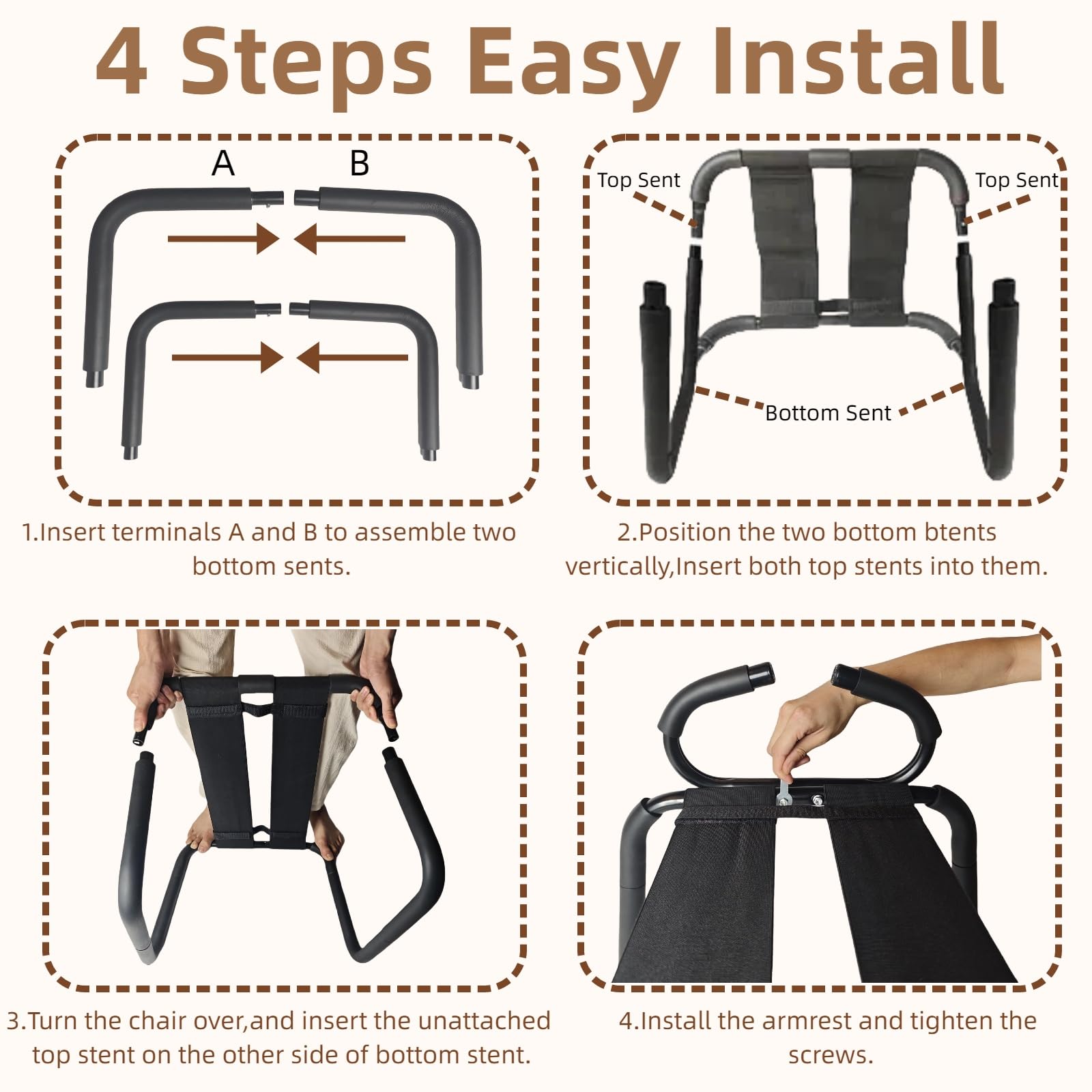 Sex Chair Multifunction Sex Position Enhancer Chair, Sex Furniture Love Position Aids Chair with Handrail, Novelty Sex Toy Sex Games Sex Bench for Couples Adult SM Games (): Black