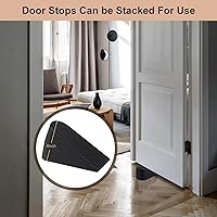 Vista 7 de Topes de puerta grandes para la parte inferior de la puerta en el piso, cuña de tope de puerta de goma grande premium, topes de puerta apilables