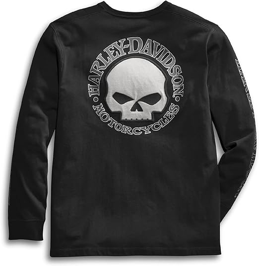 HARLEY-DAVIDSON Heren shirt met lange mouwen Men's Skull Long Sleeve Tee, White - 99092-14VM, wit, L