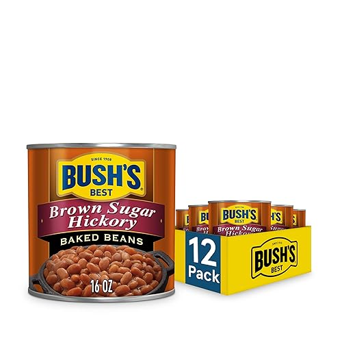 BUSH'S BEST Frijoles horneados vegetarianos enlatados de 16 onzas, fuente de proteína y fibra a base de plantas, bajos en grasa, sin gluten,