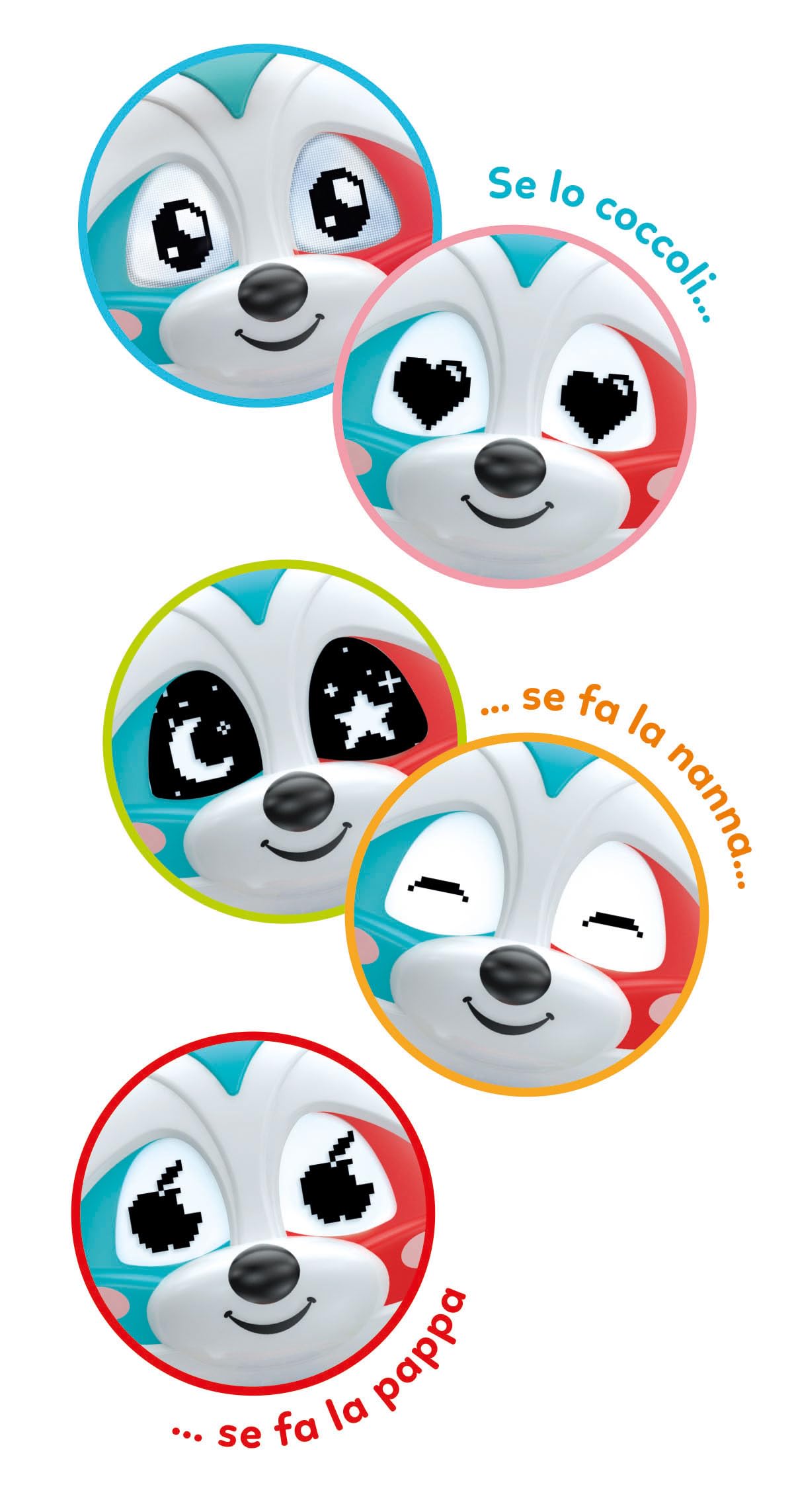 Clementoni Baby Oliver, il Mio Compagno di Giochi Interattivo, Gioco Educativo Bambini 1-4 Anni, Raccontastorie Prima Infanzia con Occhi Led, Stimola Manualità e Linguaggio, Lingua Italiana, 17903