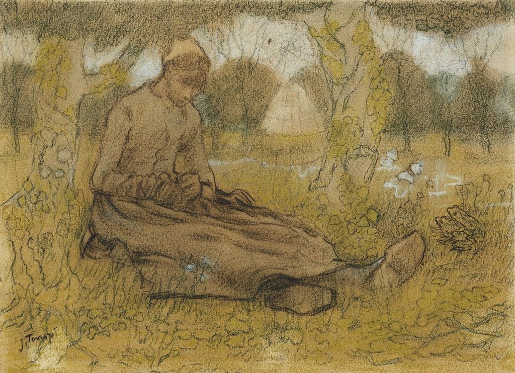 Impresión sobre lienzo Toorop 60x90cm con textura visual de pintura al óleo para salones elegantes 5
