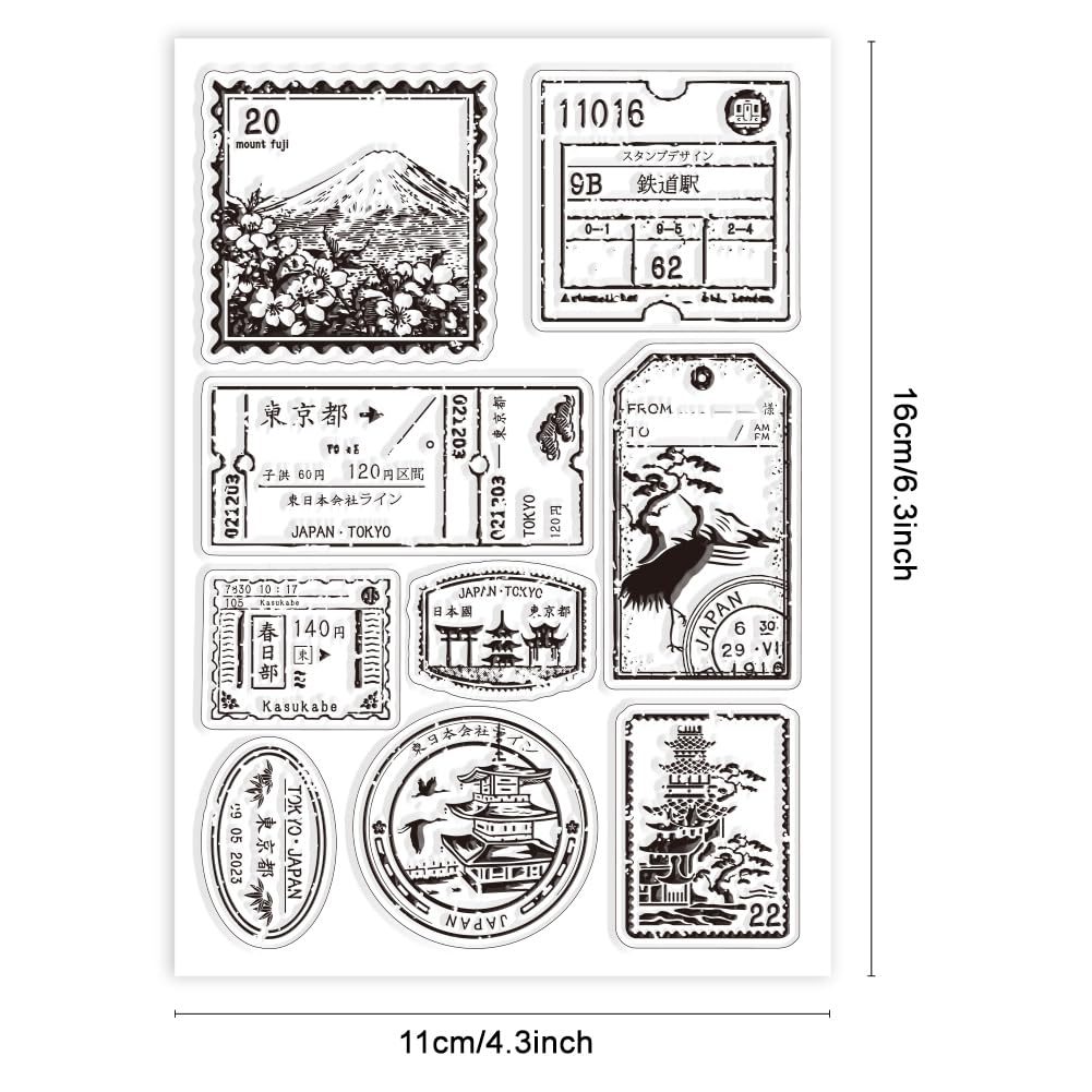 Timbri Trasparenti Monte Fuji In Silicone - Per Scrapbooking, Carta, Fai Da Te, Decorazioni Creative - Foto 6