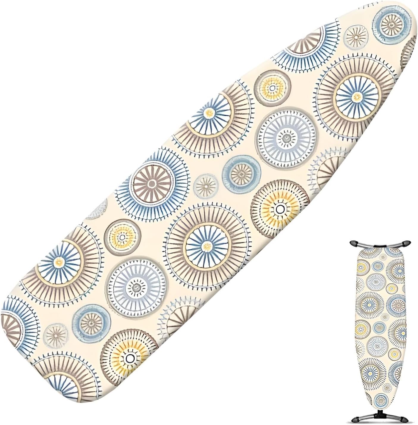 Replacement Ironing Board Cover and Pad 40.9x18.1 44.8x18.1 47.2x18.5 51.9x20.1in Scorch Resis-tant Cotton Iron Cover, Toggle Fastening(47.2 x 18.5 in/120 x 47 cm)
