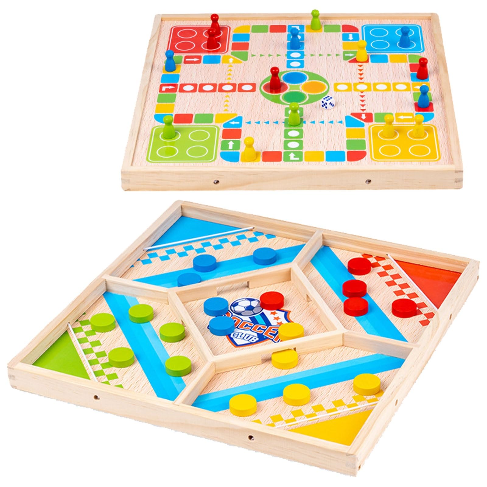 Jeu d'échecs rebondissants et Volants 2 en 1, Planche en Bois échecs