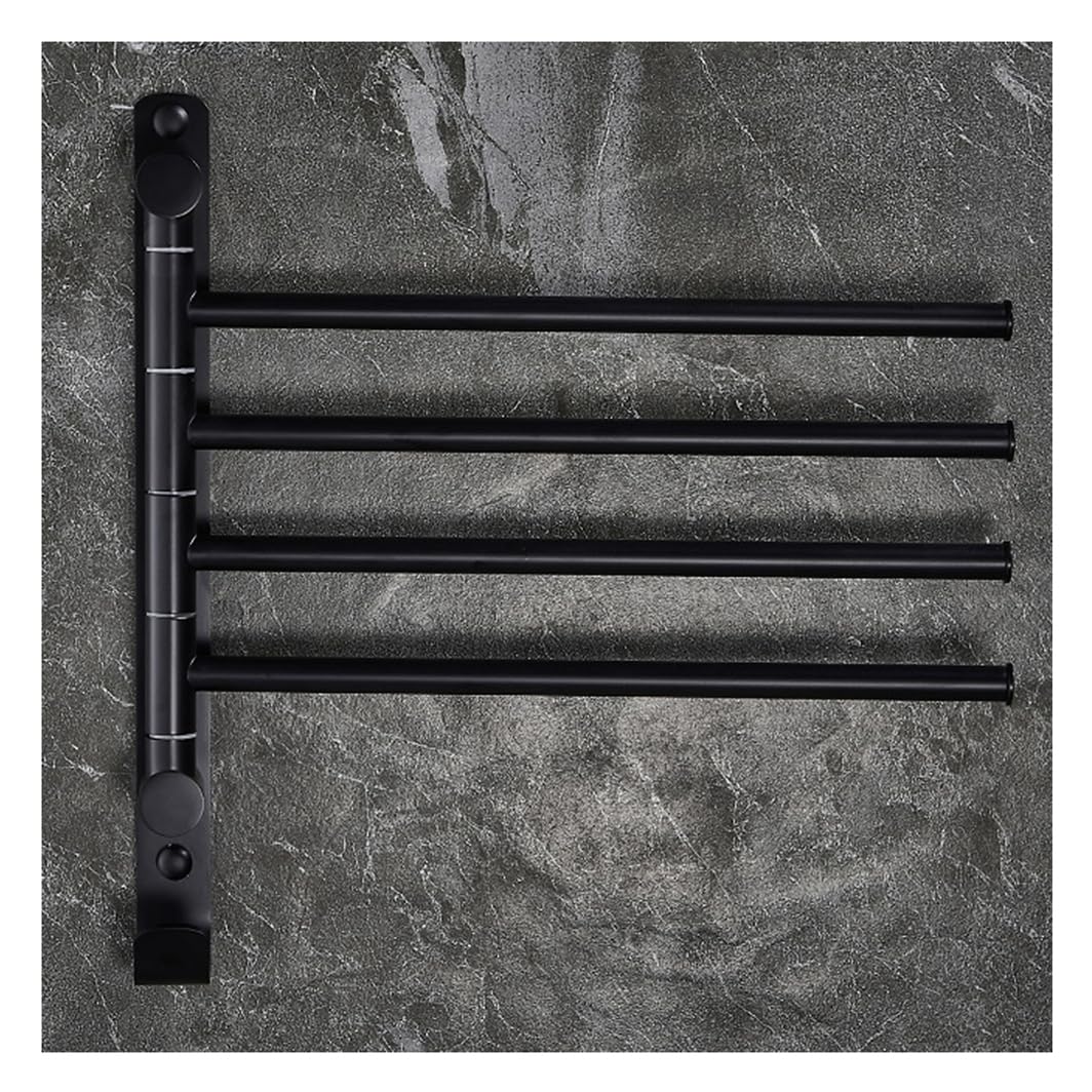 LMYSXAOZ Brass Swing Out Towel Bar,Towel Rack for Bathroom Kitchen, Holder Brushed Finished Folding Arm Swivel Hanger Storage Organizer Wall Mounted black-4bar