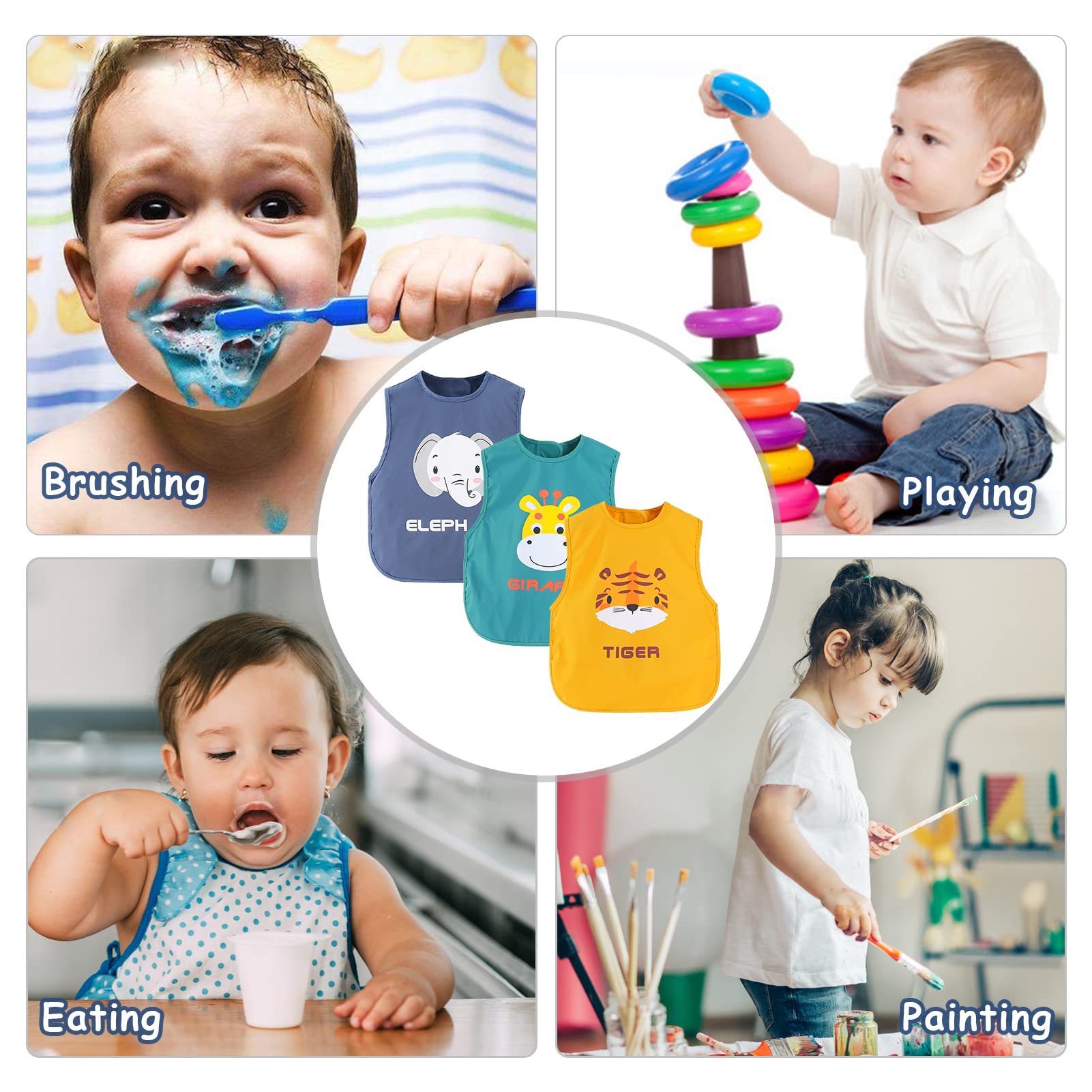 2 Tablier Blouse de Peinture Bébé Bavoir Etanche sans Manches Bavoirs d'allaitement École Maternelle Mangeant Peinture 100cm - Puériculture & Eveil bébé 2 Tablier Blouse de Peinture Bébé Bavoir Etanche sans Manches Bavoirs d'allaitement École Maternelle Mangeant Peinture 100cm - Puériculture & Eveil bébé