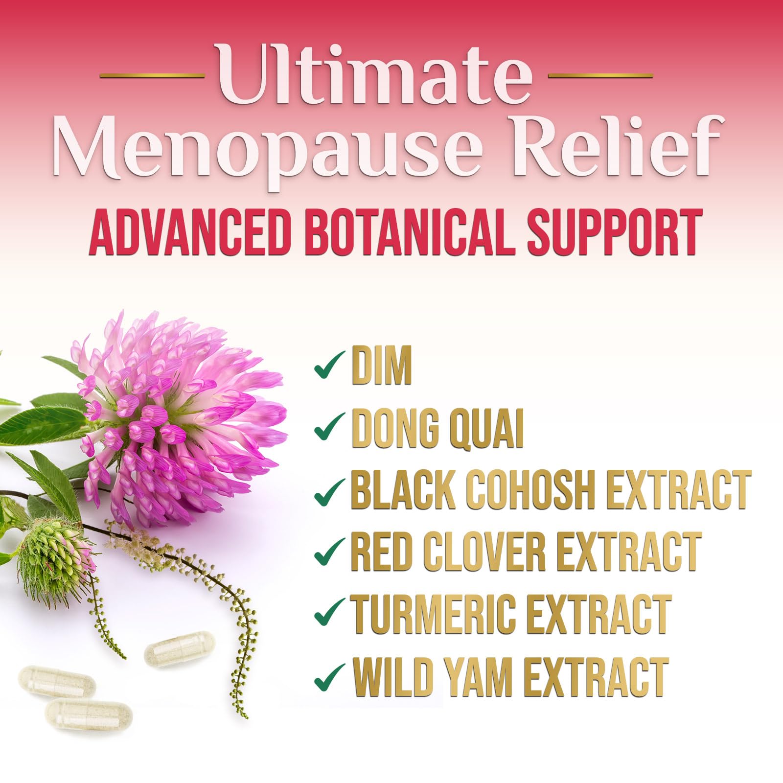 Menopause Supplements for Women - Best Probiotics for Women, Dong Quai, Black Cohosh, Ashwagandha - Natural Menopause Relief Support for Mild Hot Flashes & Night Sweats - Bottled in USA - 60 Capsules — Amazon image 5