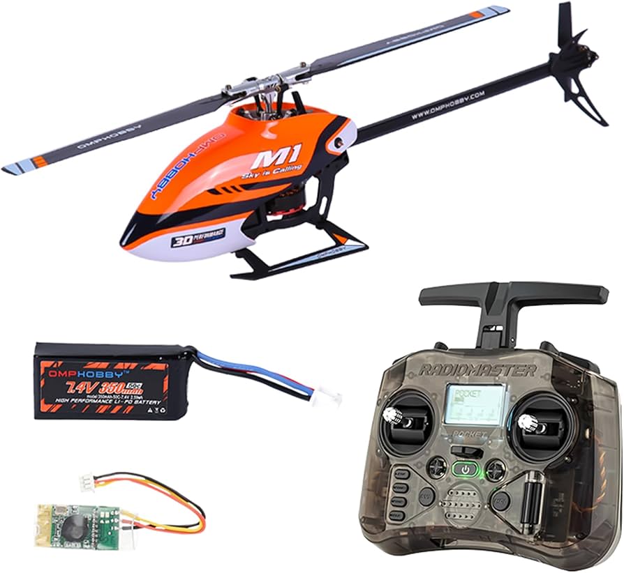 Amazon.com: OMPHOBBY M1 V1 RTF RC Helicopter for Adults, Ready-to
