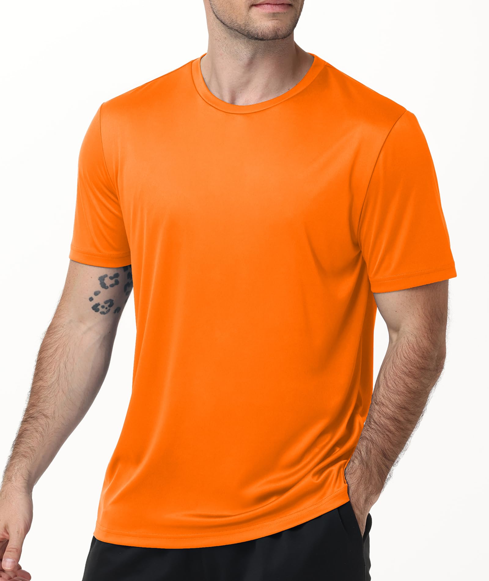 ZITY 5 Pack Classic Tshirt for Men- Men's Rash Guard Short Sleeve UPF 50+ Sun Protection Moisture Wicking Athletic Shirts - 3