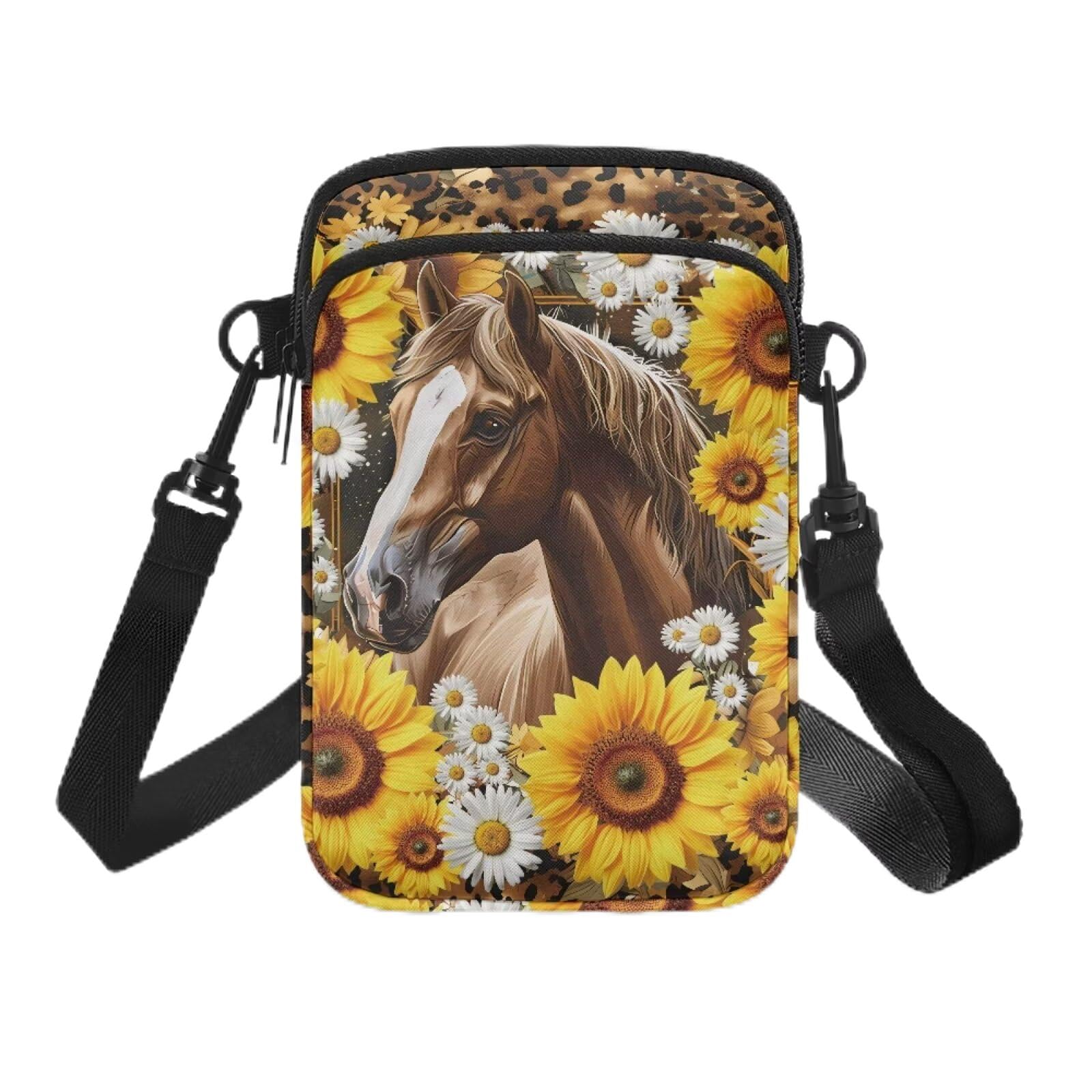 Ecaestolph 2 Layer Cat Print Crossbody Bags Polyester Shoulder Sling Bag Purses Waist Pouch for Women