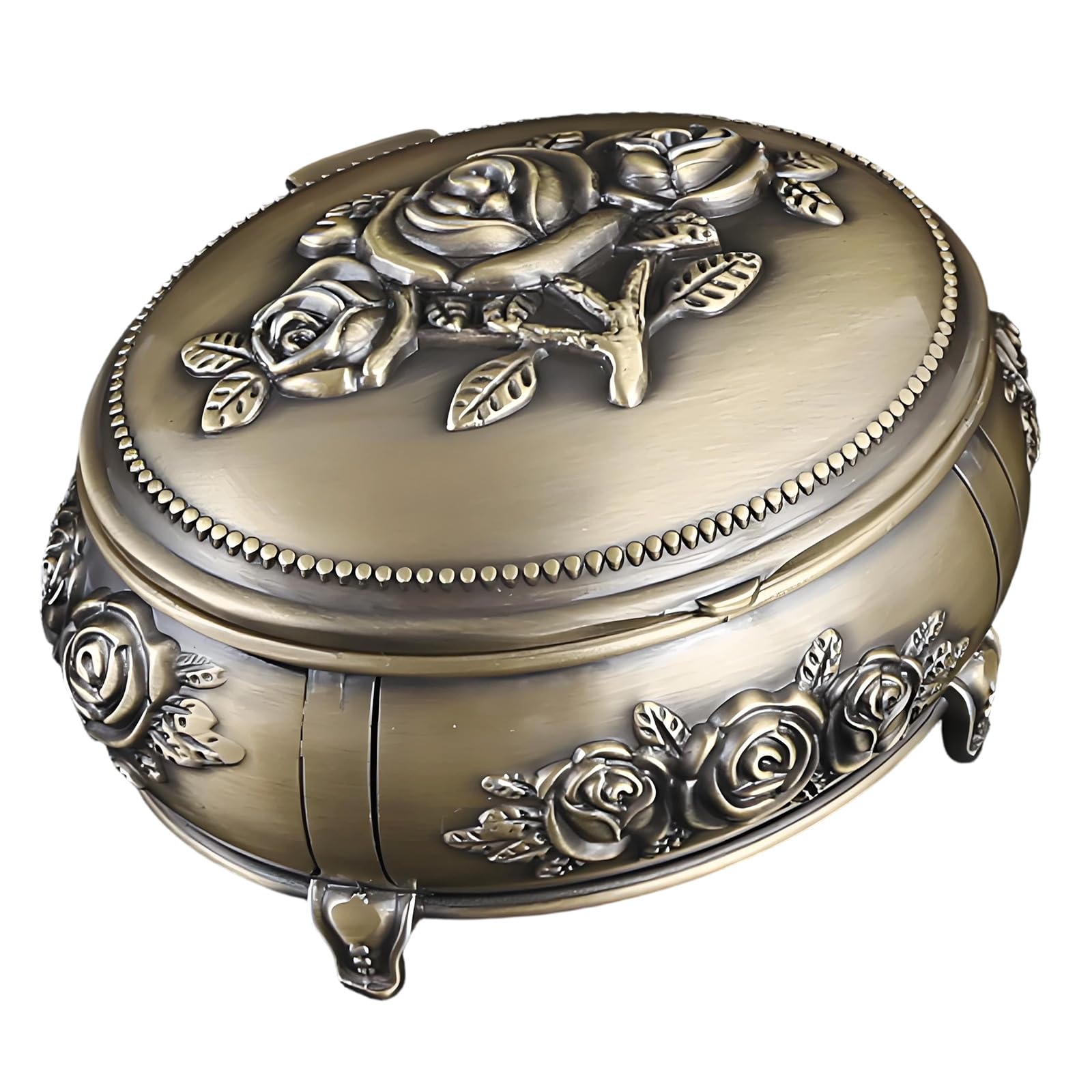 Durable Alloy Decorative Jewelry Case Metal Alloy Jewelry Box with Luxury Interior to Protect Rings and Necklaces, フリーサイズ