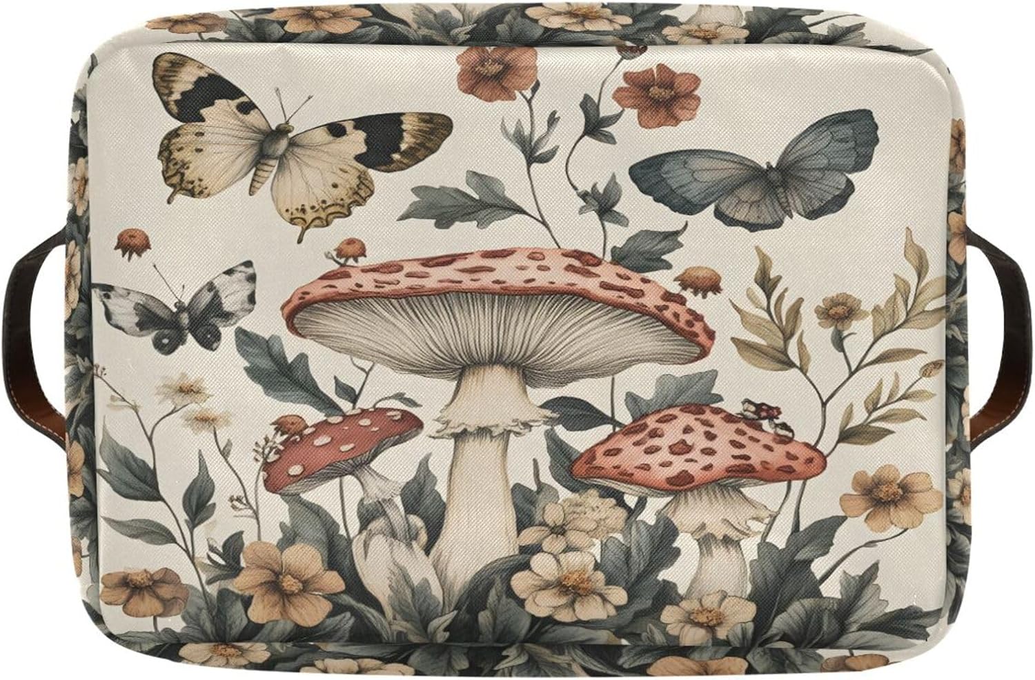 Mushrooms Storage Basket Collapsible Fabric Storage Organizer Bins with Handles for Toys Clothes Closet Shelves Nursery Office - Image 8