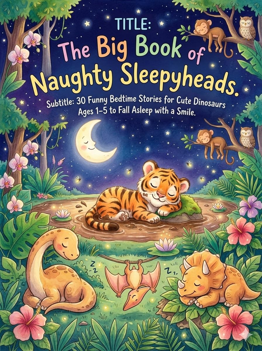 The Big Book of Naughty Sleepyheads: 30 Funny Bedtime Stories for Cute Dinosaurs Ages 1–5 to Fall Asleep with a Smile (English Edition)
