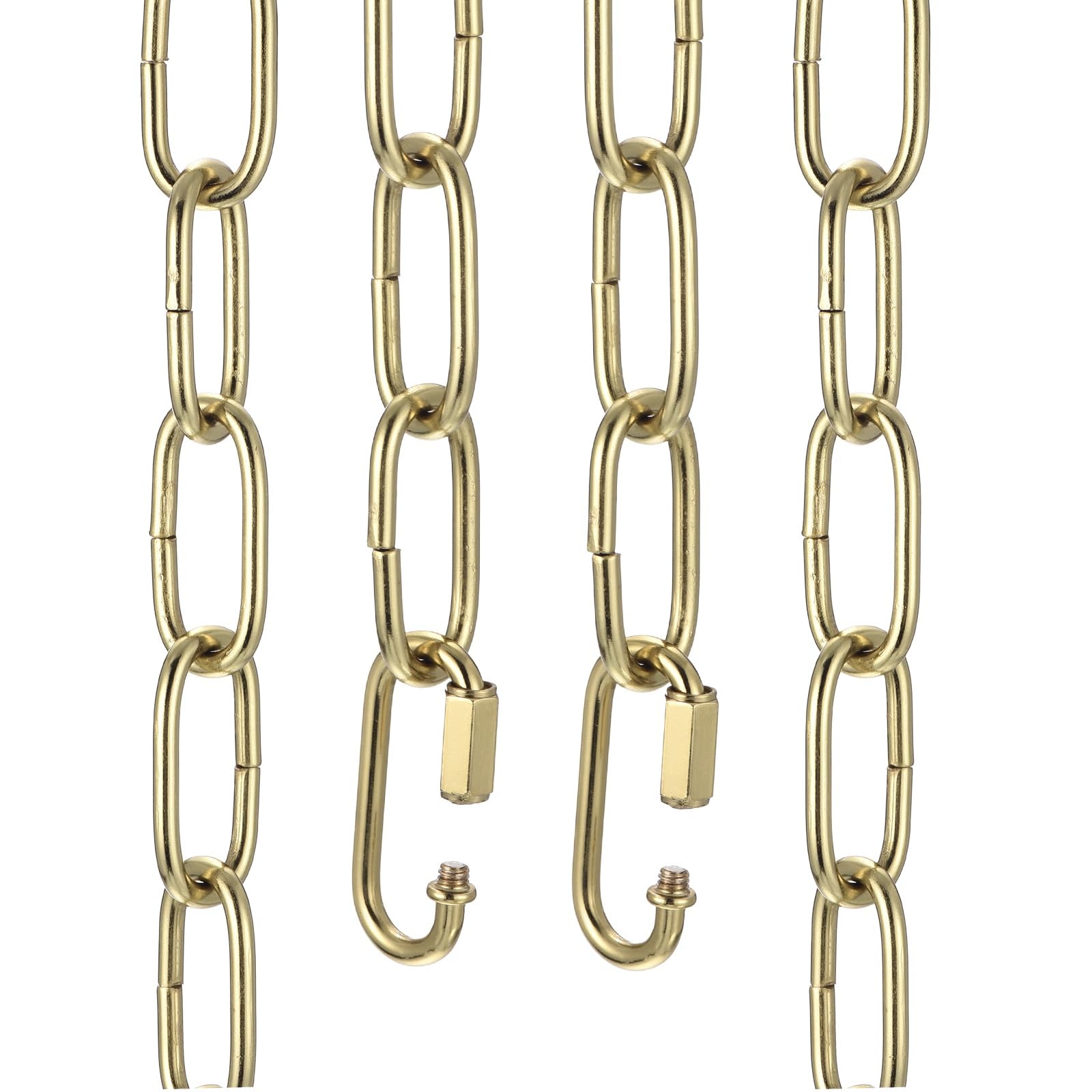 sourcing map 3ft Lighting Hanging Chain, 4mm/0.16" Looping Metal Pendant Chandelier Chain Extension with 2 Quick Link Lock for Hanging Plant Pendant Chandelier Light Fixture, Light Copper